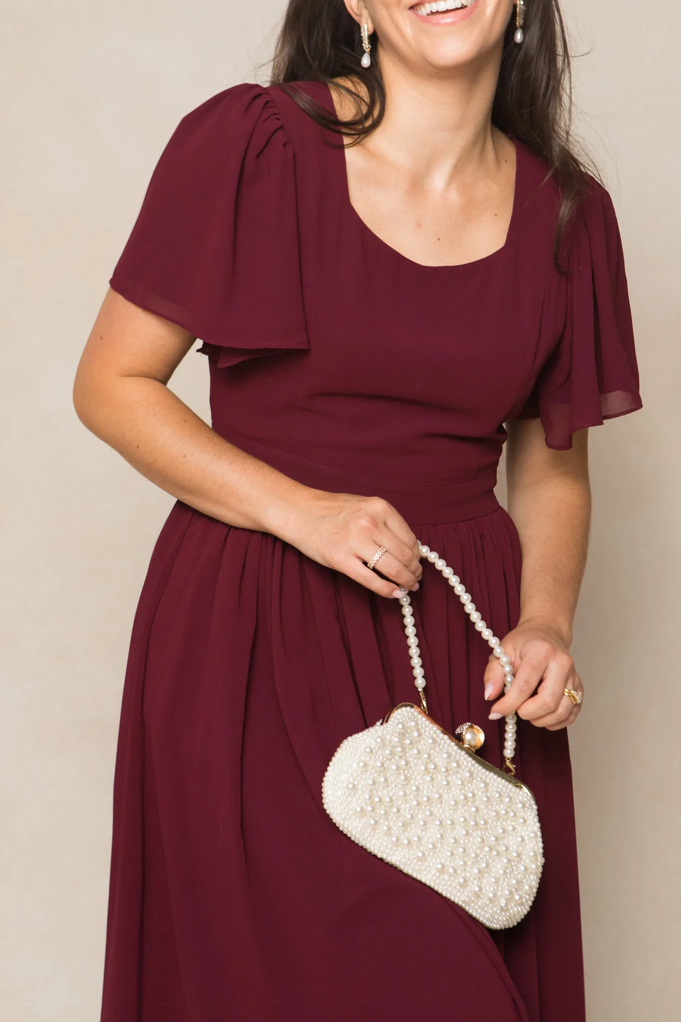 Abbie Dress in Wine Chiffon sold by Ivy City Co product image thumbnail 2