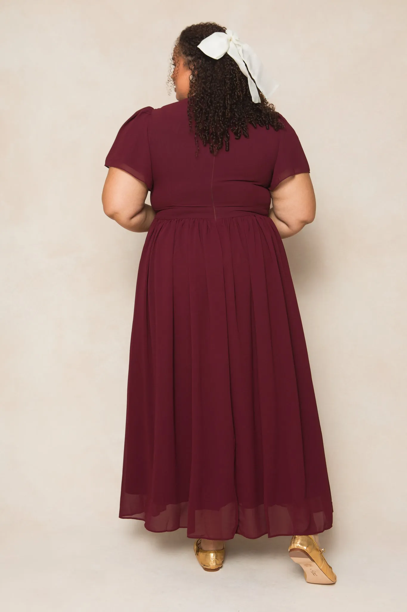 Abbie Dress in Wine Chiffon sold by Ivy City Co product image thumbnail 5
