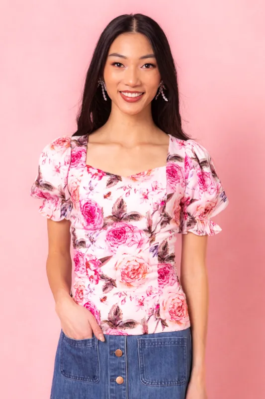 Ballerina Top in Pink Floral - FINAL SALE made by Ivy City Co