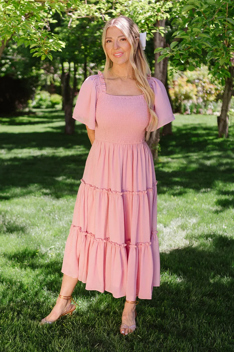 Ellie Dress in Blush Chiffon sold by Ivy City Co product image thumbnail 5