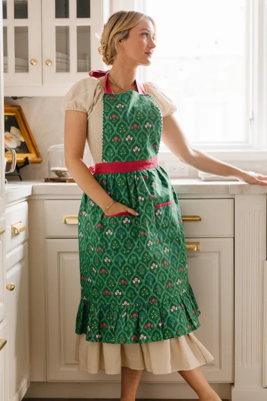 Ivy Apron in Green Mughal Tile - FINAL SALE sold by Ivy City Co