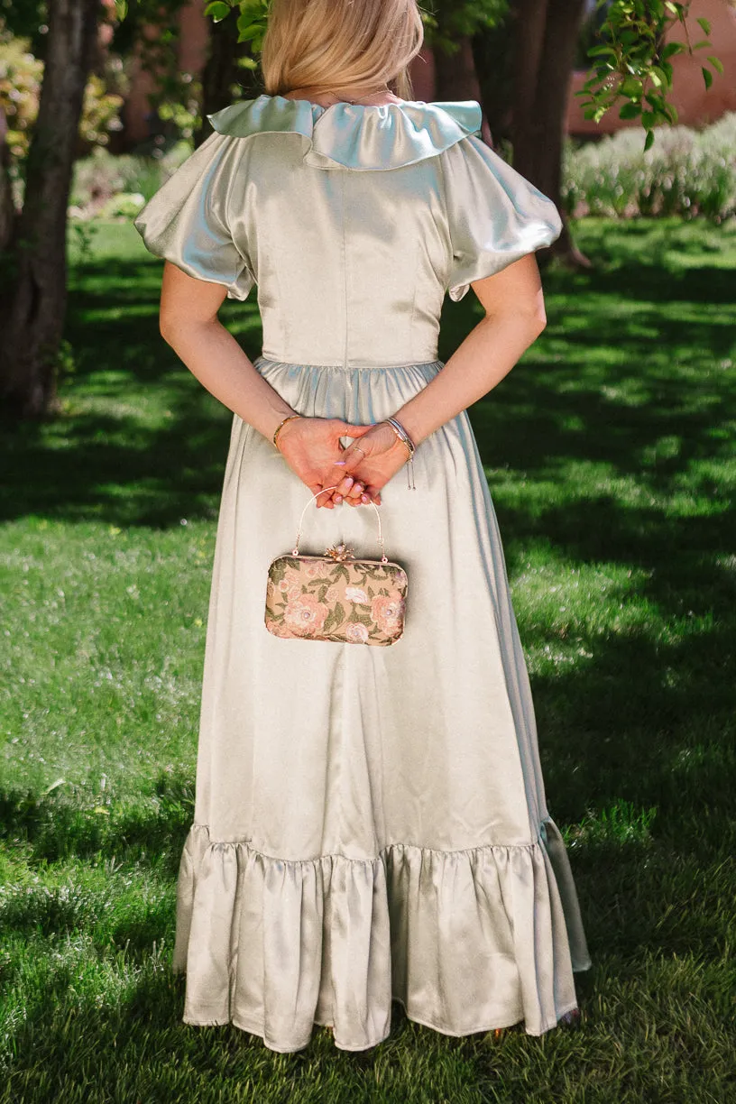 Billie Dress in Sage Satin sold by Ivy City Co product image thumbnail 4