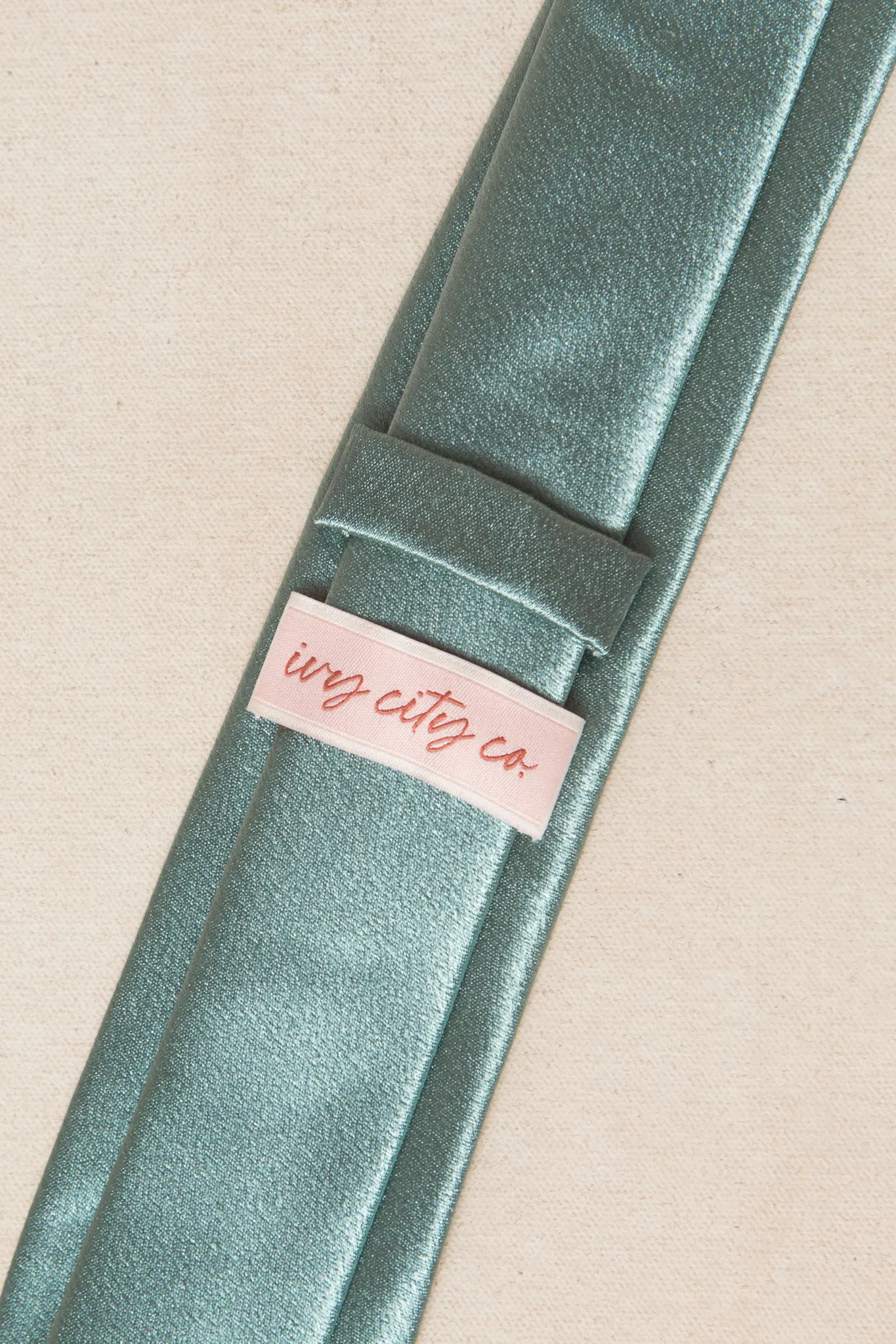 Mens Max Tie in Seaglass Satin sold by Ivy City Co product image thumbnail 2