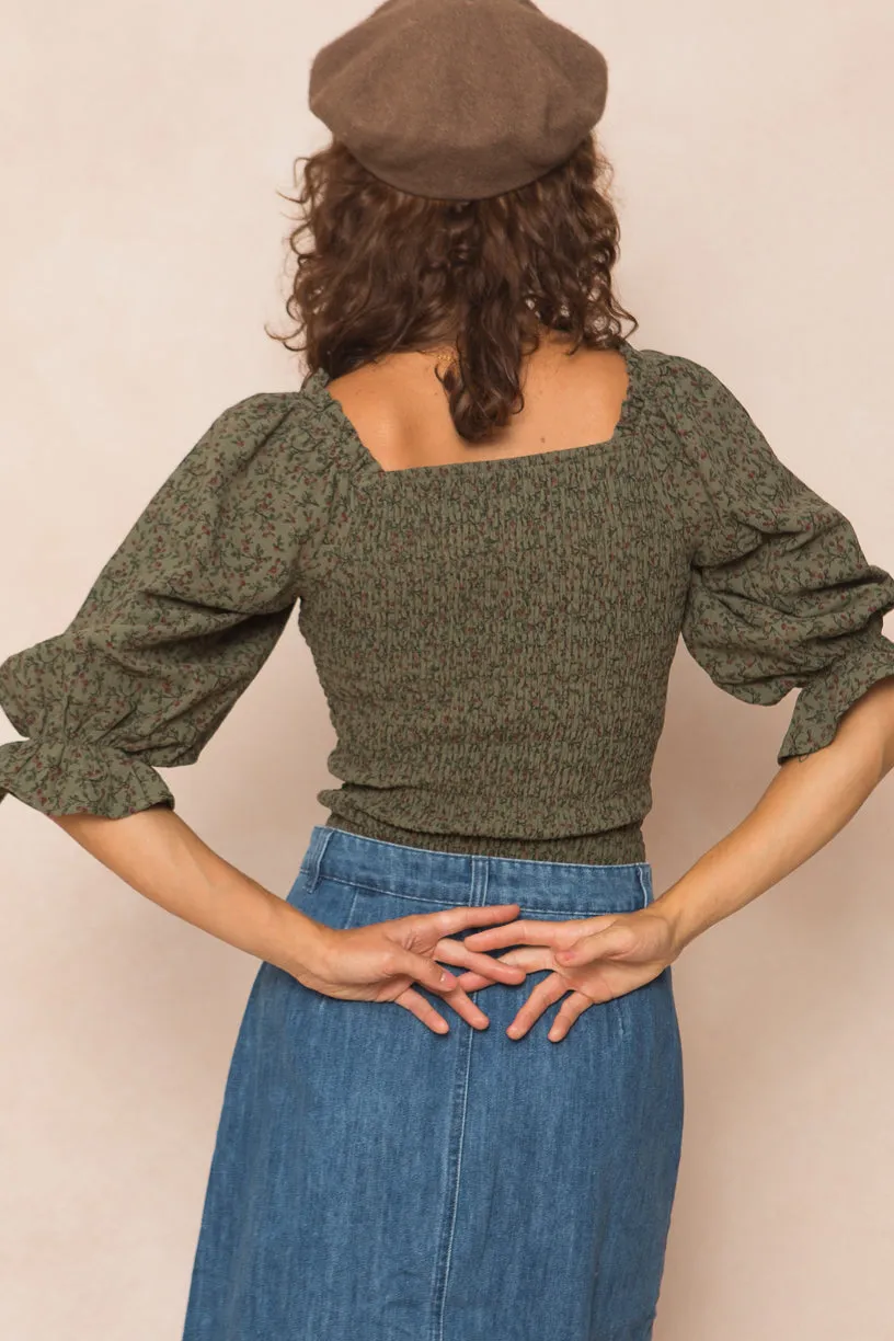 Teagan Top in Green Floral - FINAL SALE sold by Ivy City Co product image thumbnail 4