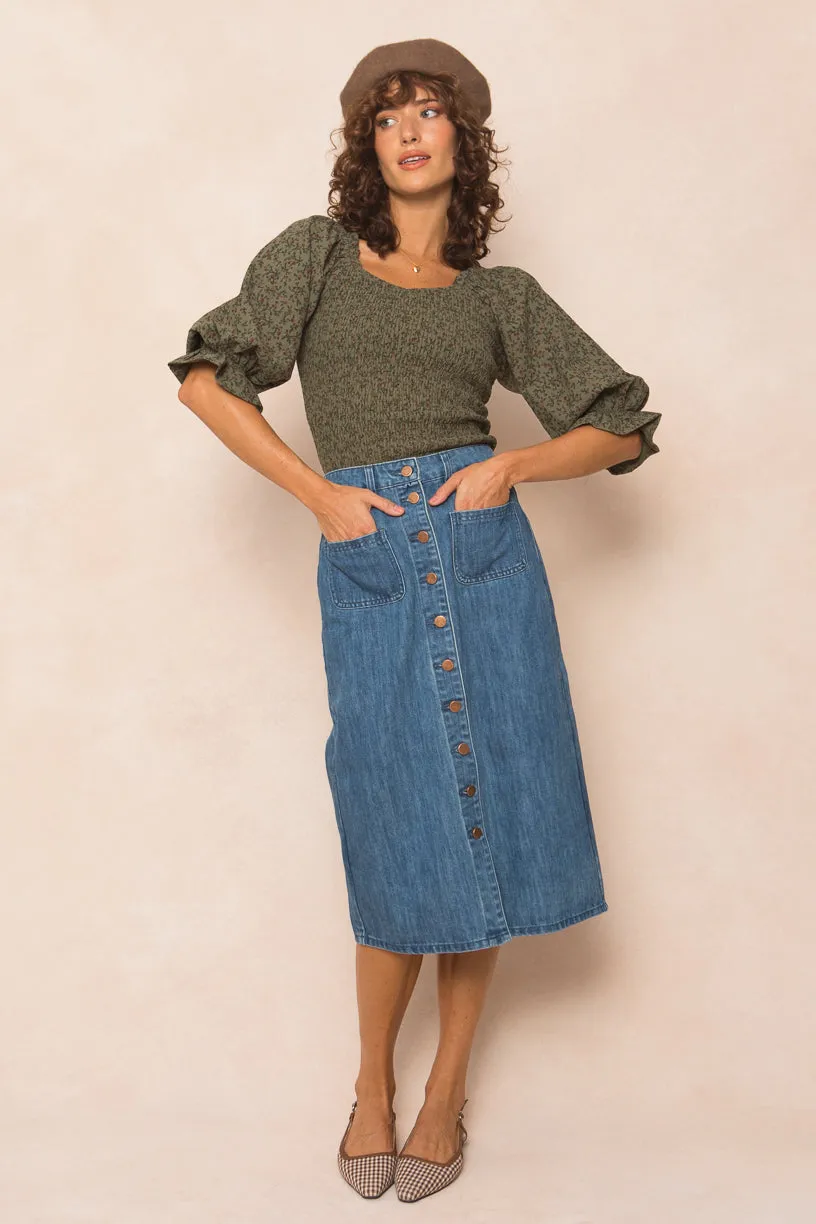 Teagan Top in Green Floral - FINAL SALE sold by Ivy City Co product image thumbnail 2