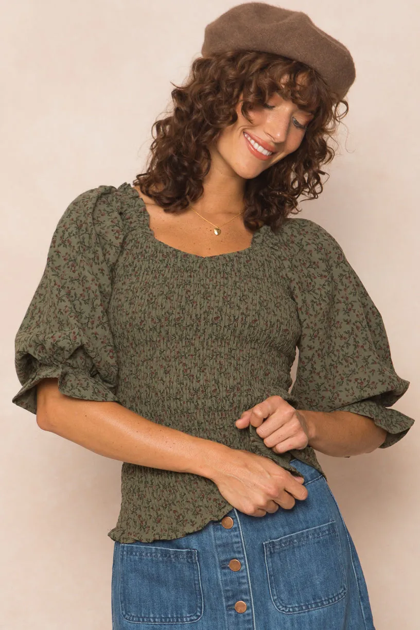 Teagan Top in Green Floral - FINAL SALE sold by Ivy City Co product image thumbnail 3