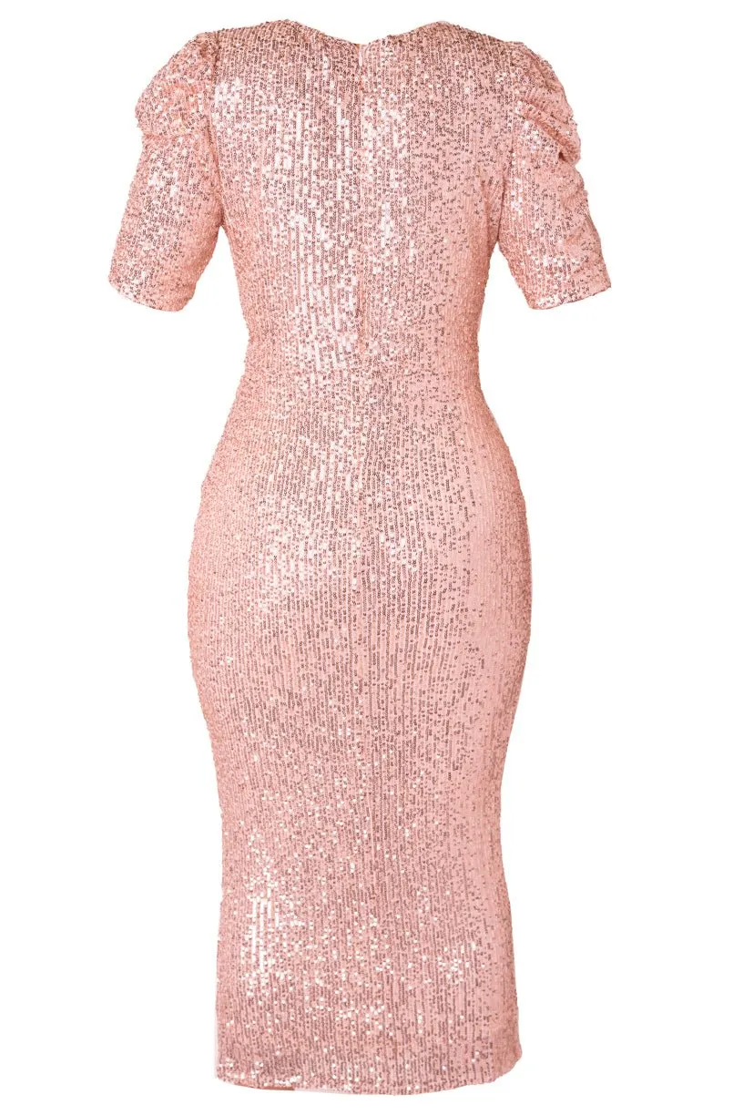 Starling Dress in Rose Gold Sequin - FINAL SALE sold by Ivy City Co product image thumbnail 4