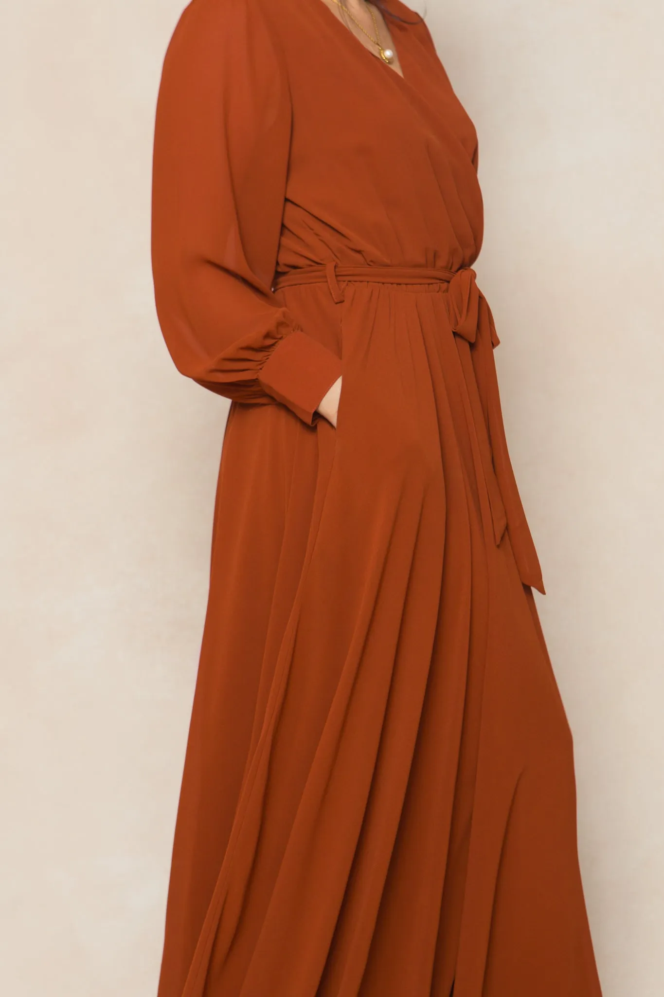 Andie Dress in Amber Chiffon sold by Ivy City Co product image thumbnail 4