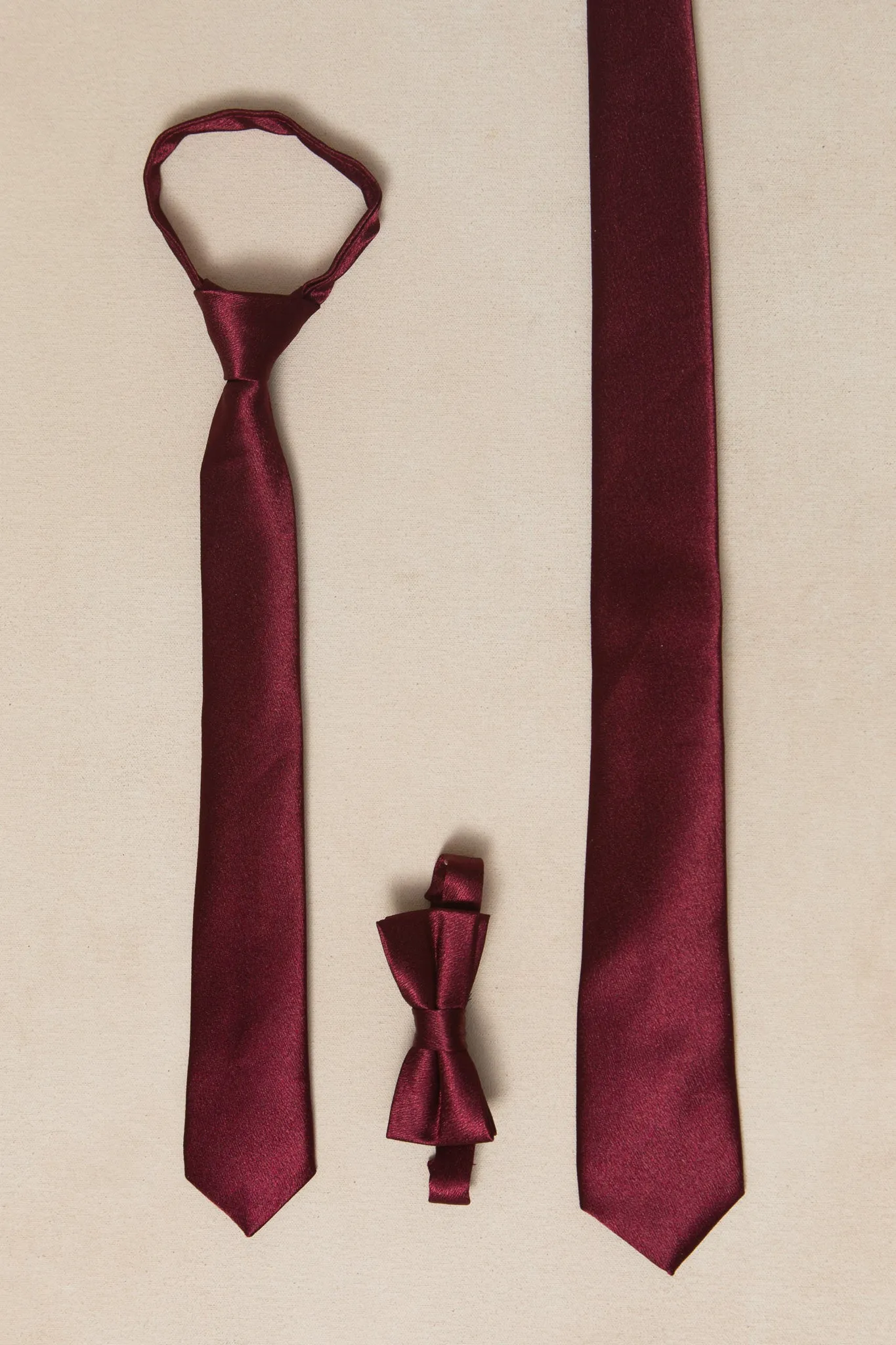 Mens Max Tie in Wine Satin sold by Ivy City Co product image thumbnail 3