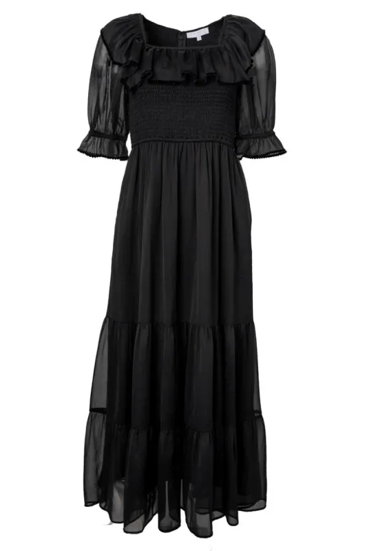 Gracie Dress in Black Chiffon - FINAL SALE sold by Ivy City Co