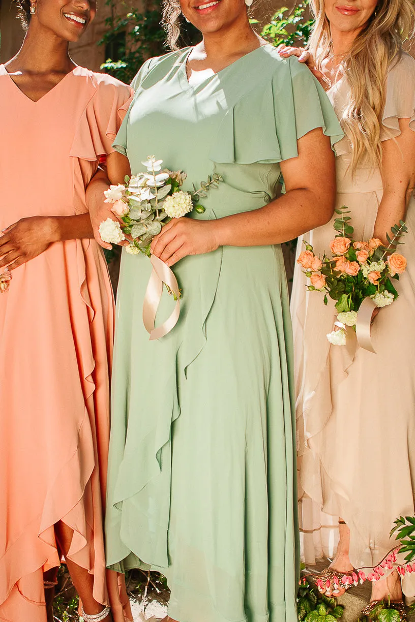 Callie Dress in Sage Chiffon sold by Ivy City Co