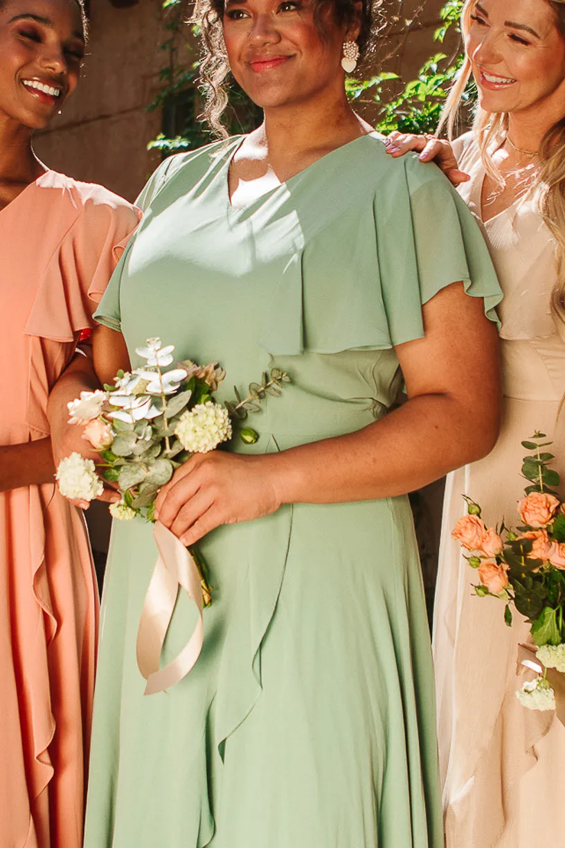 Callie Dress in Sage Chiffon sold by Ivy City Co product image thumbnail 4