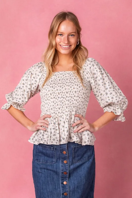 Madeline Top in Blue - FINAL SALE sold by Ivy City Co
