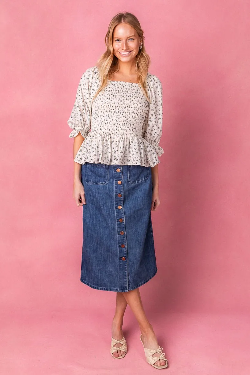 Madeline Top in Blue - FINAL SALE sold by Ivy City Co product image thumbnail 2