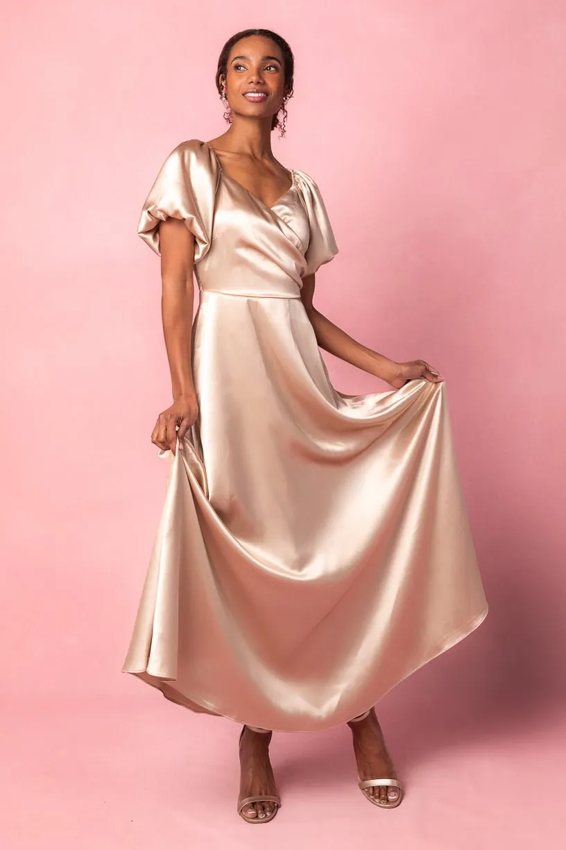 Tessie Dress in Champagne sold by Ivy City Co