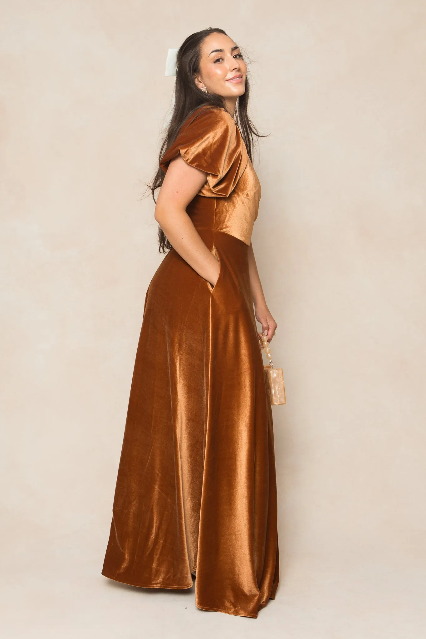 Tessie Dress in Amber Velvet sold by Ivy City Co product image thumbnail 3