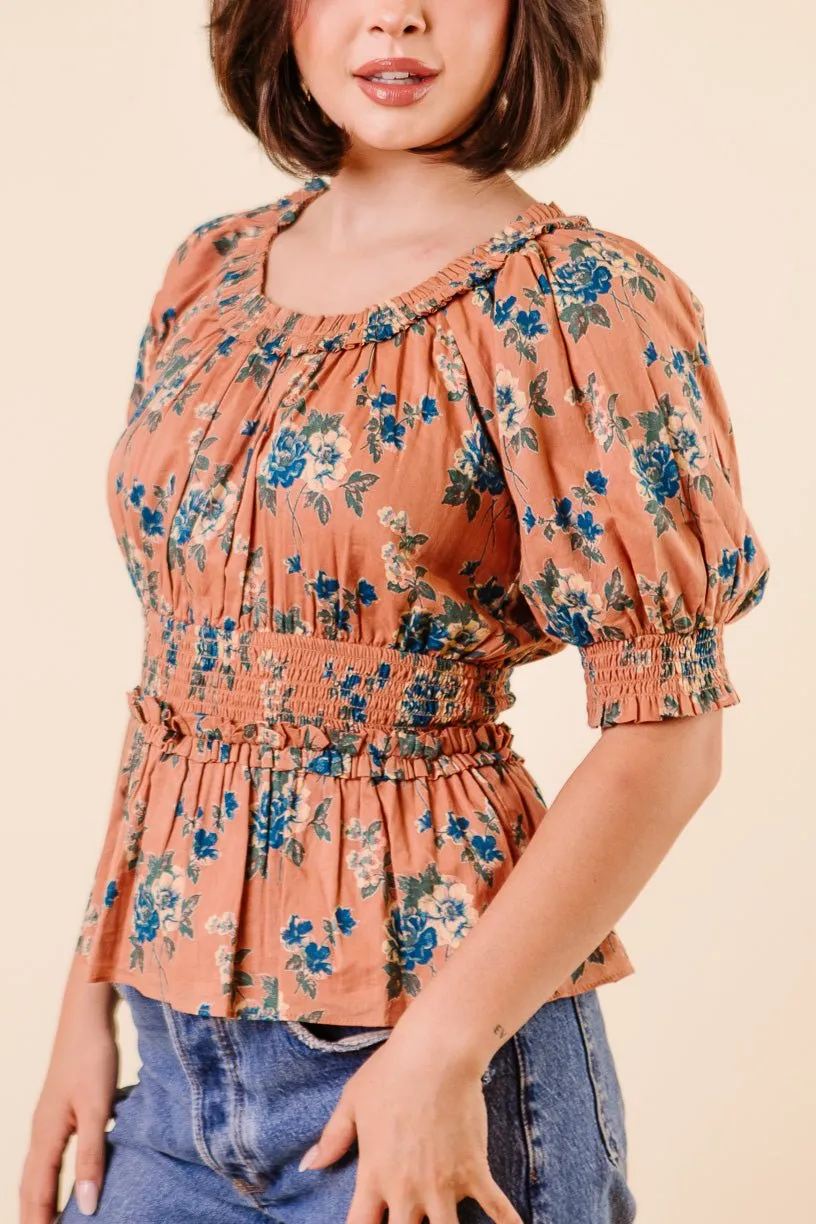 Elena Top in Brown Floral - FINAL SALE sold by Ivy City Co product image thumbnail 5