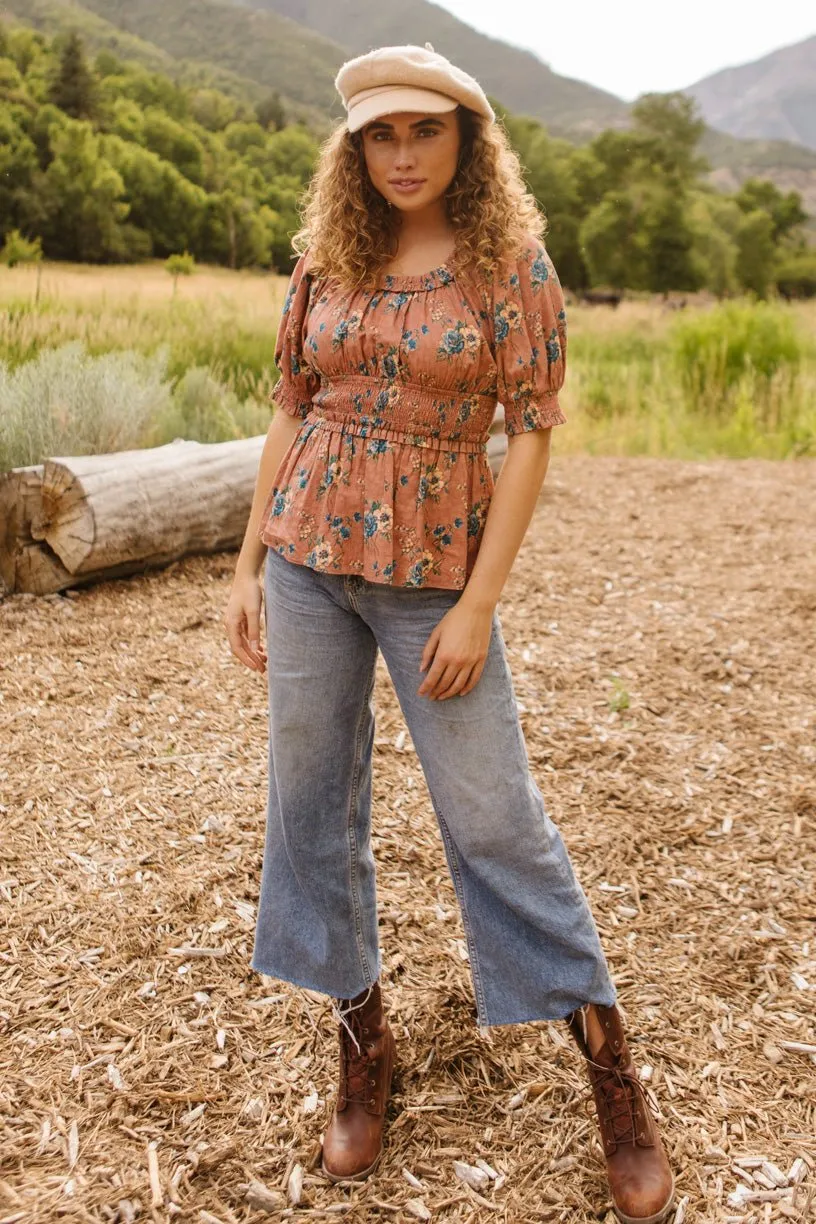 Elena Top in Brown Floral - FINAL SALE sold by Ivy City Co product image thumbnail 2