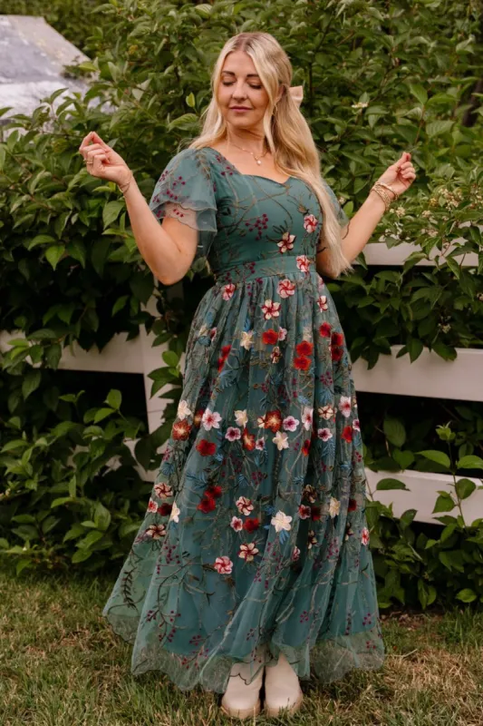 Flora Dress in Jade - FINAL SALE sold by Ivy City Co