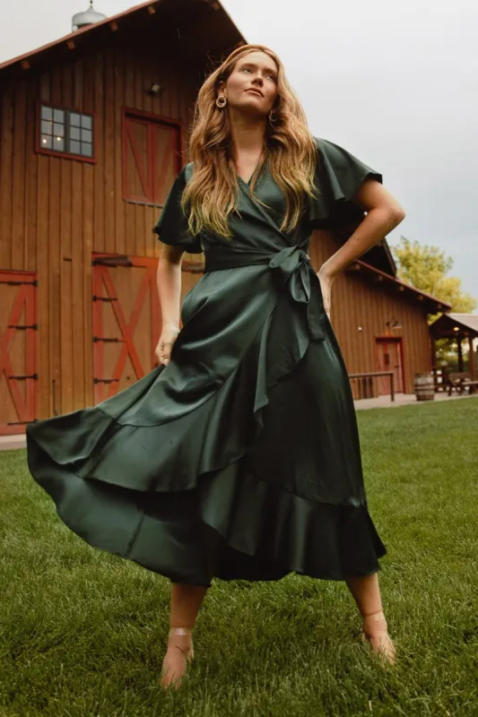 Maggie Dress in Emerald sold by Ivy City Co