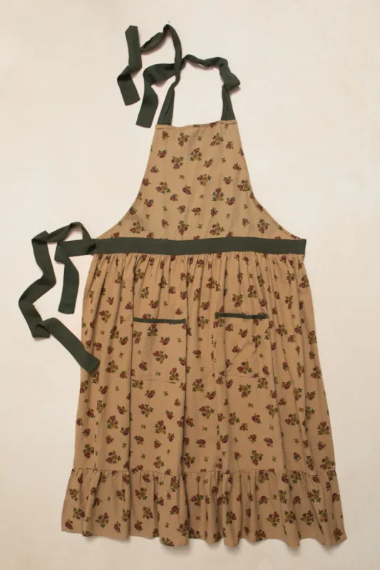 Ivy Apron in Roselyn Tan Floral Cotton - FINAL SALE sold by Ivy City Co