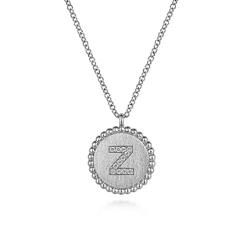 Initial Z Medallion Necklace sold by MSBLUE Jewelry