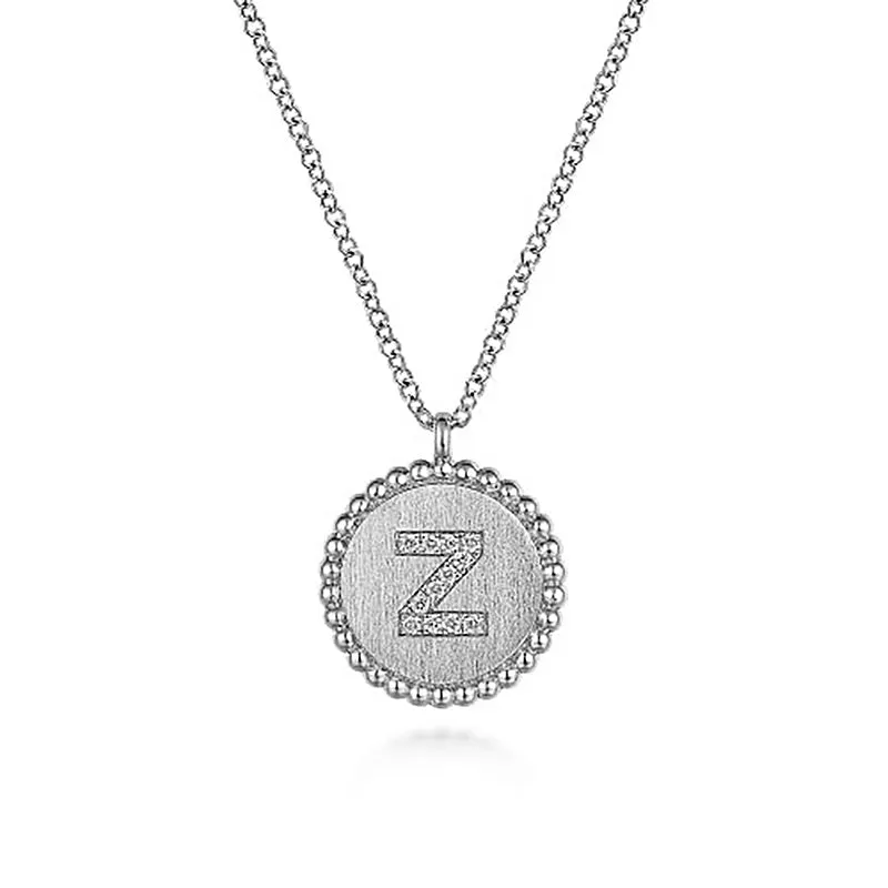Initial Z Medallion Necklace sold by MSBLUE Jewelry