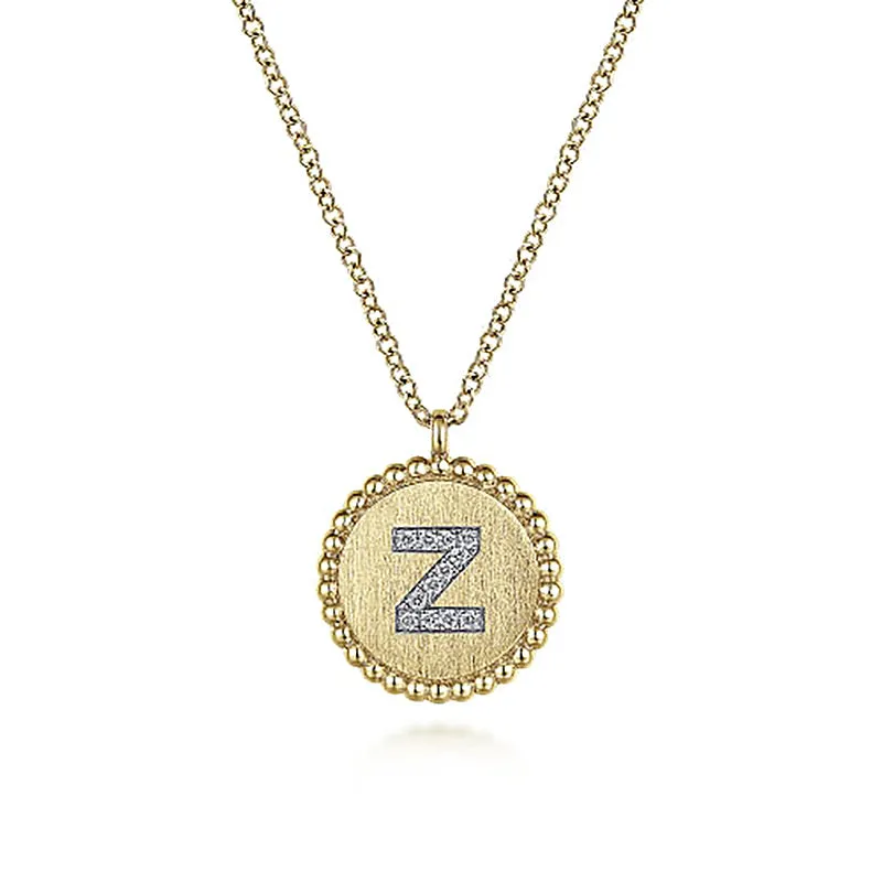 Initial Z Medallion Necklace sold by MSBLUE Jewelry product image thumbnail 2