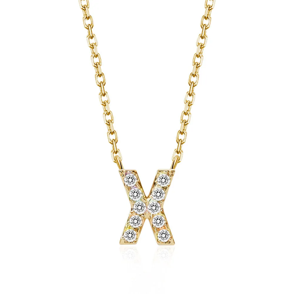 Classic Pavé Initial X Pendant Necklace sold by MSBLUE Jewelry product image thumbnail 2