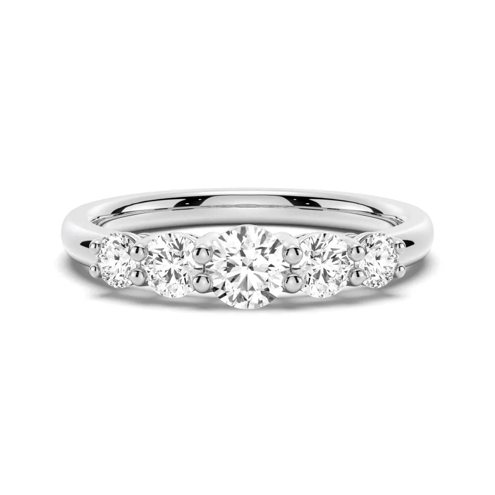 5 Stone Shared Prong Moissanite Anniversary Band sold by MSBLUE Jewelry