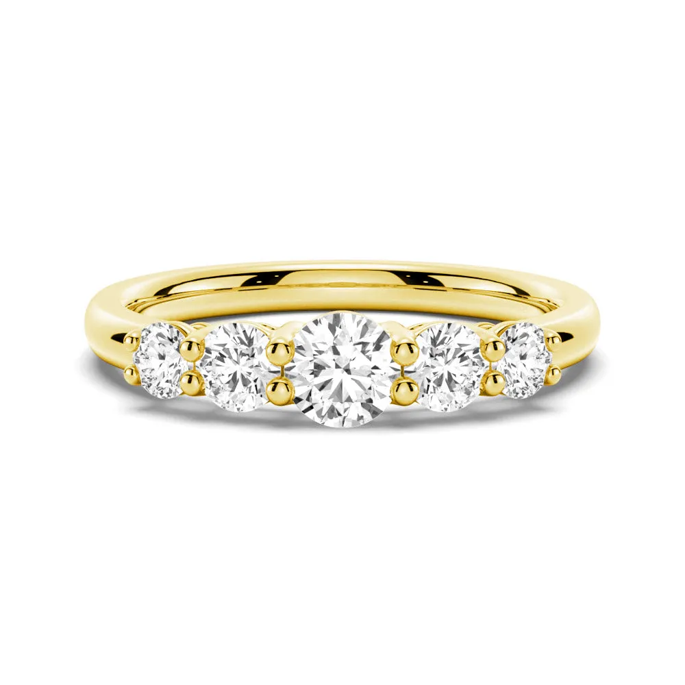 5 Stone Shared Prong Moissanite Anniversary Band sold by MSBLUE Jewelry product image thumbnail 2