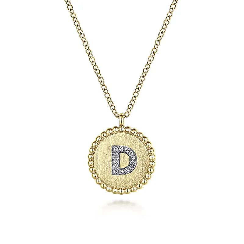 Initial D Medallion Necklace sold by MSBLUE Jewelry product image thumbnail 2