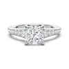 Vintage Cushion Cut Moissanite Engagement Ring With Graduated Band sold by MSBLUE Jewelry