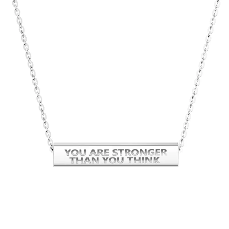 "You Are Stronger Than You Think" Minimalist Necklace sold by MSBLUE Jewelry