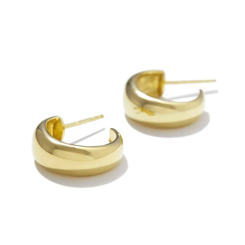 Wide Huggie Hoop Earrings sold by MSBLUE Jewelry product image thumbnail 3