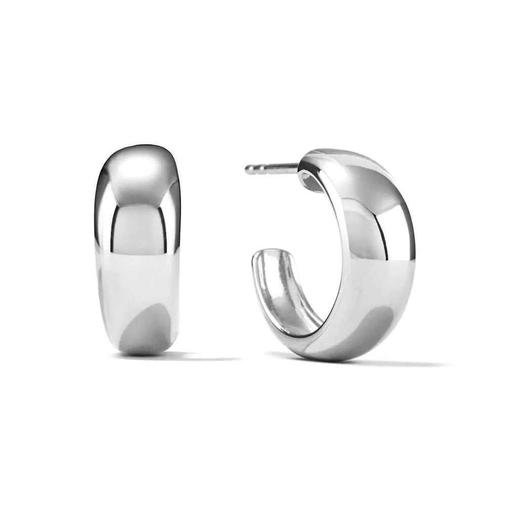 Wide Huggie Hoop Earrings sold by MSBLUE Jewelry product image thumbnail 2