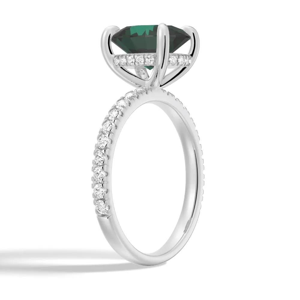 2 CT. Micropavé Oval Green Moissanite Engagement Ring With Hidden Halo sold by MSBLUE Jewelry product image thumbnail 2