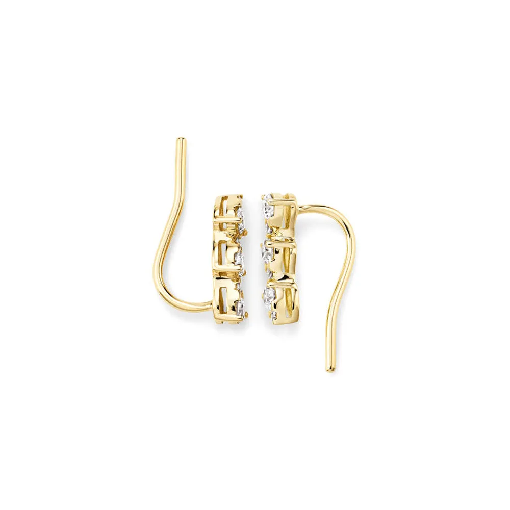 Lab Grown Diamond Pear Shaped Climber Stud Earrings sold by MSBLUE Jewelry product image thumbnail 3