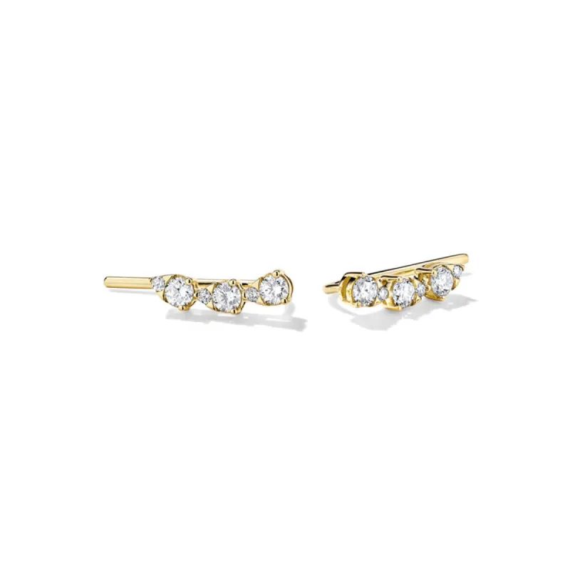 Lab Grown Diamond Pear Shaped Climber Stud Earrings sold by MSBLUE Jewelry