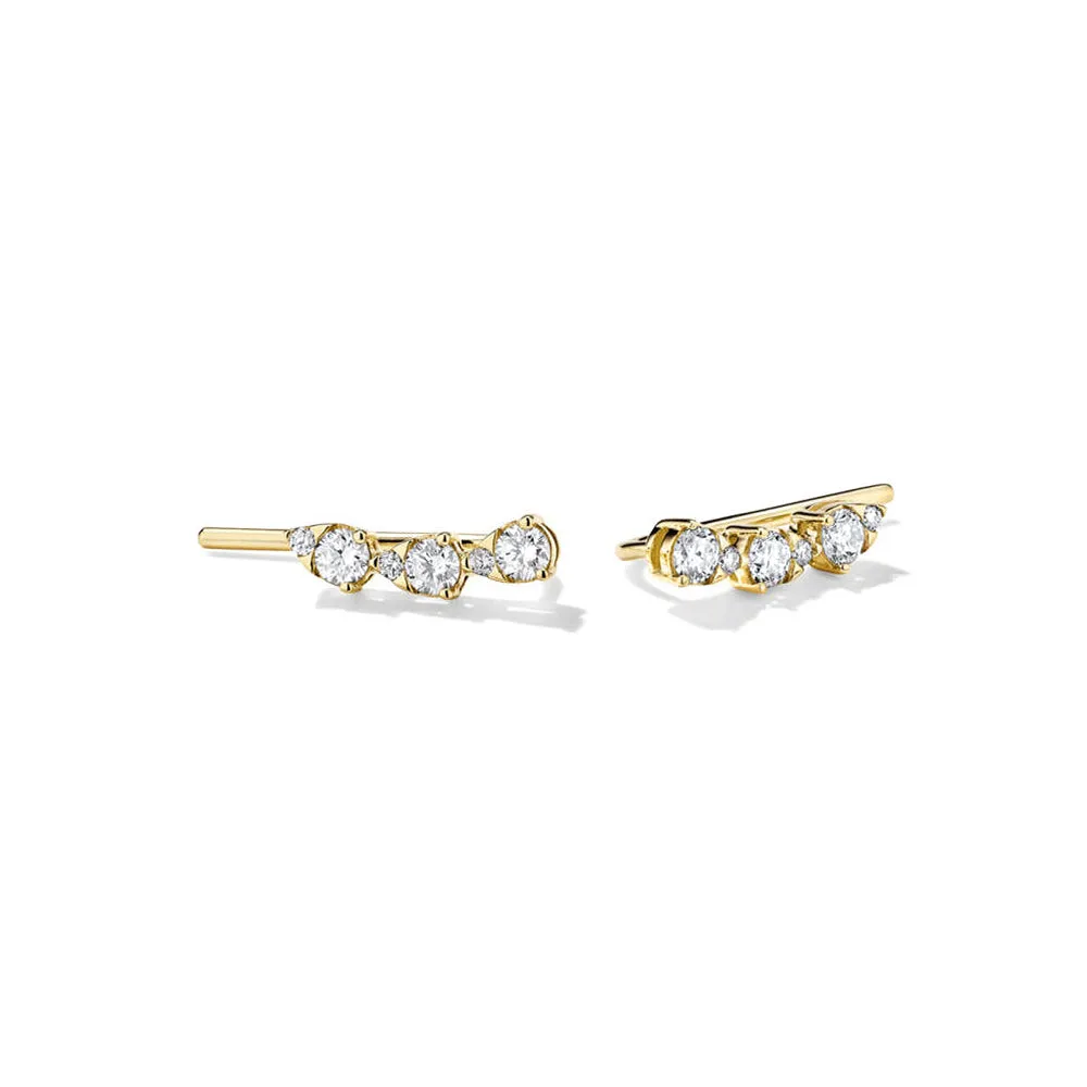 Lab Grown Diamond Pear Shaped Climber Stud Earrings sold by MSBLUE Jewelry