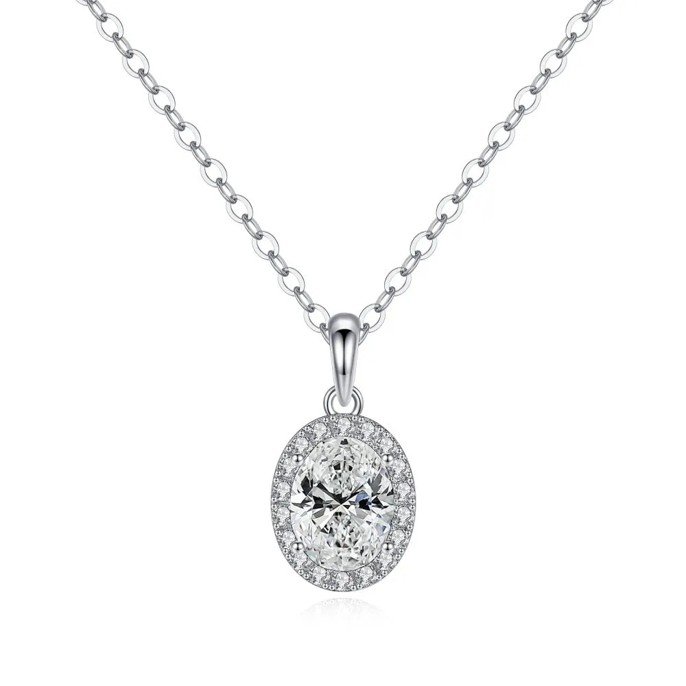 1 CT. Halo Oval Pendant Diamond Necklace sold by MSBLUE Jewelry