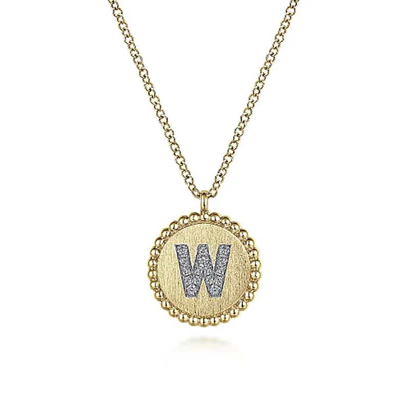 Initial W Medallion Necklace sold by MSBLUE Jewelry product image thumbnail 2