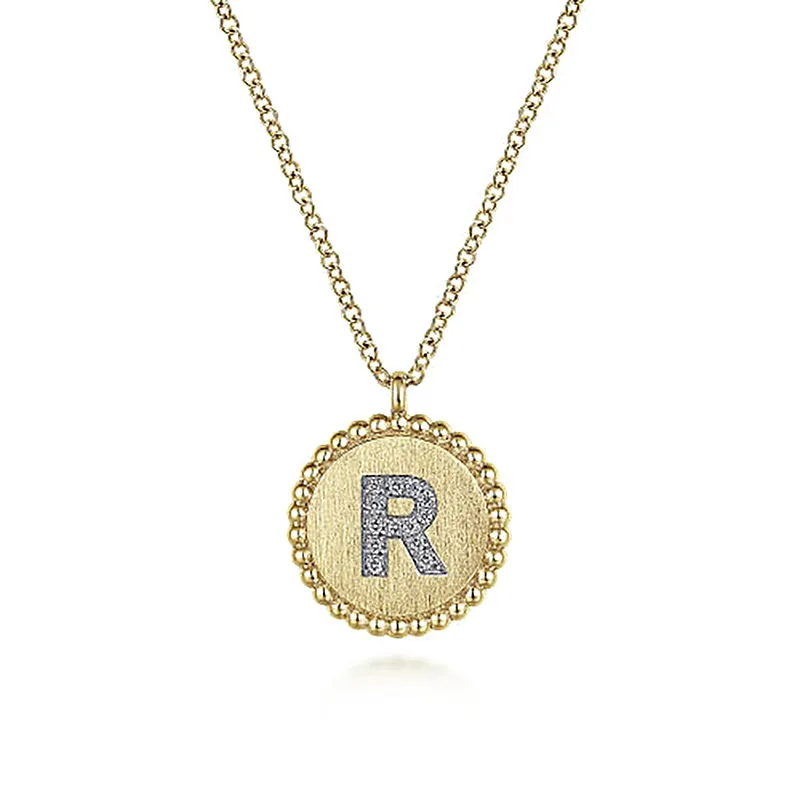 Initial R Medallion Necklace sold by MSBLUE Jewelry product image thumbnail 2