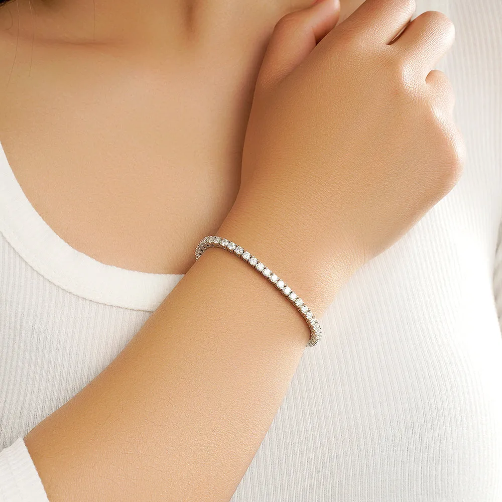 3.5 CT. Classic Round Shaped Moissanite Tennis Bracelet sold by MSBLUE Jewelry product image thumbnail 3