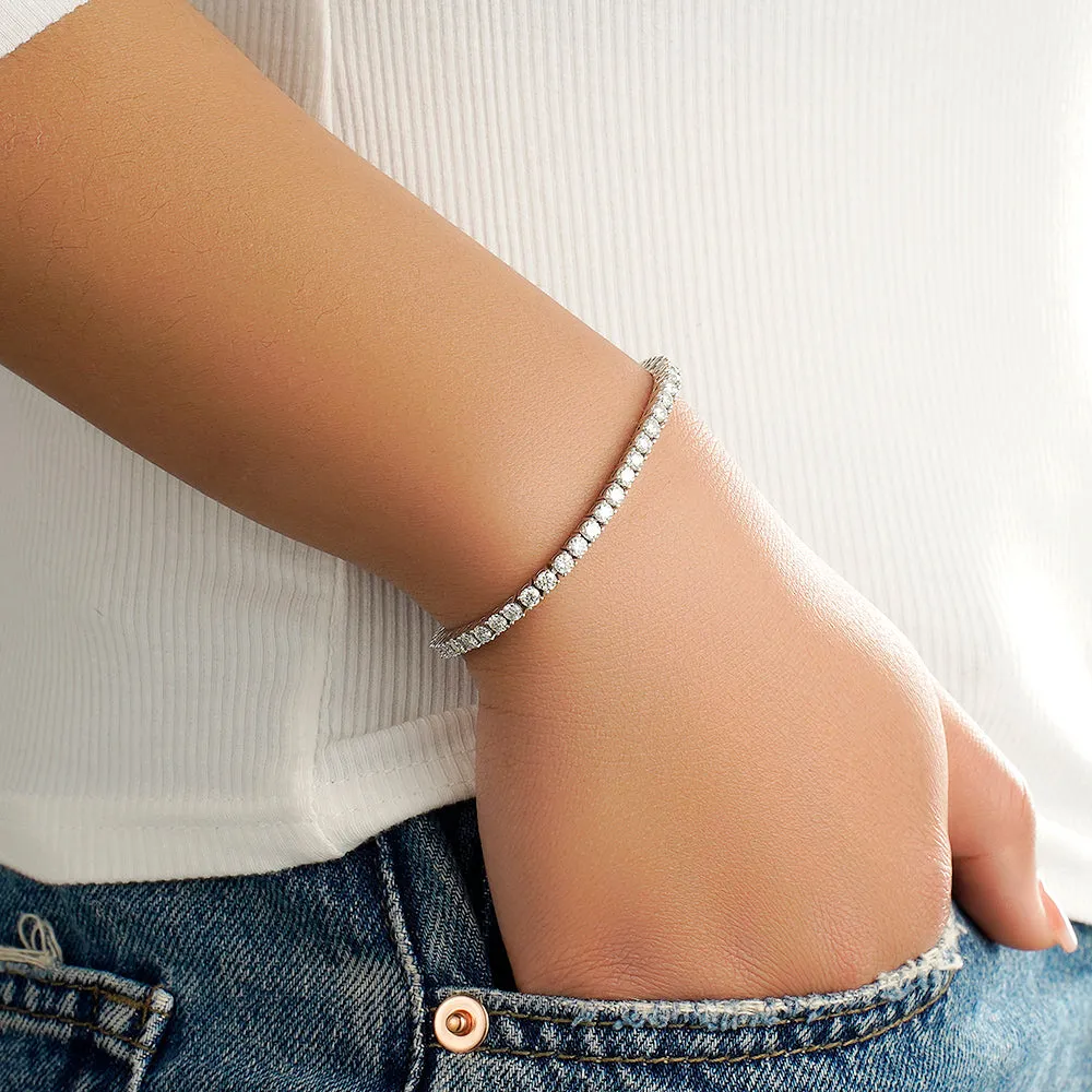 3.5 CT. Classic Round Shaped Moissanite Tennis Bracelet sold by MSBLUE Jewelry product image thumbnail 5