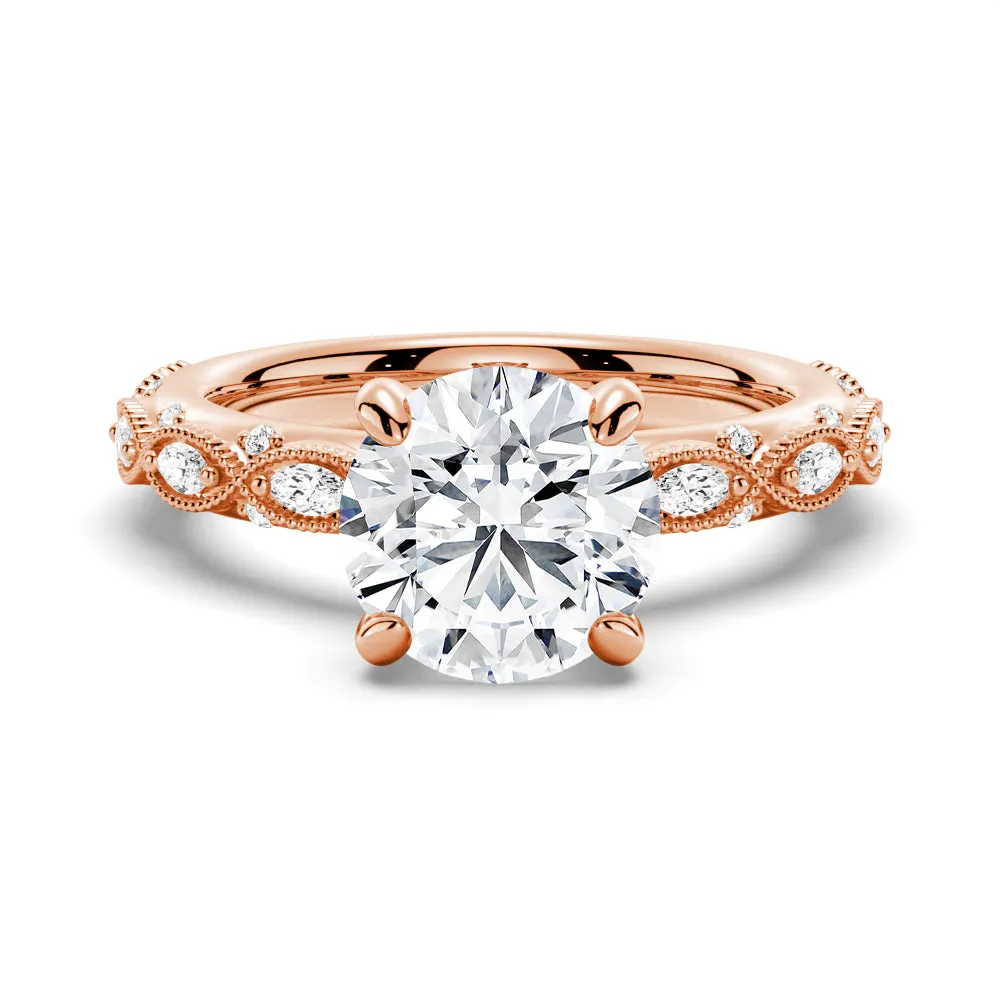 Vintage Infinity Milgrain Cushion Cut Moissanite Engagement Ring sold by MSBLUE Jewelry product image thumbnail 3