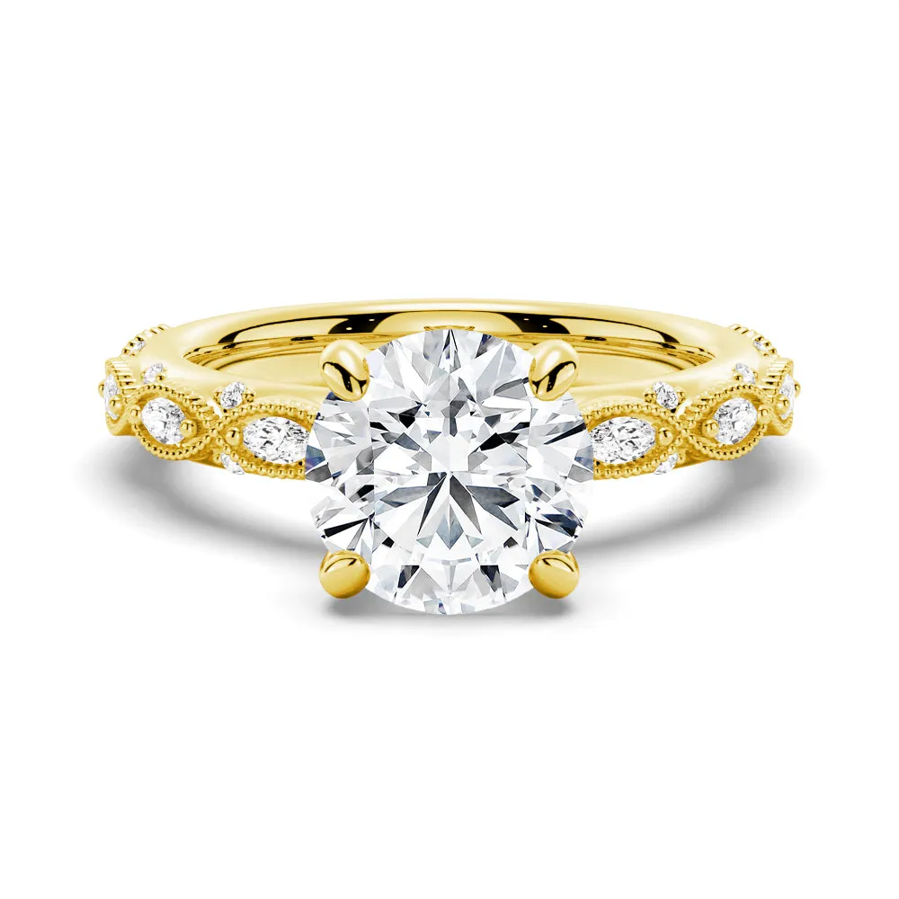 Vintage Infinity Milgrain Cushion Cut Moissanite Engagement Ring sold by MSBLUE Jewelry product image thumbnail 2