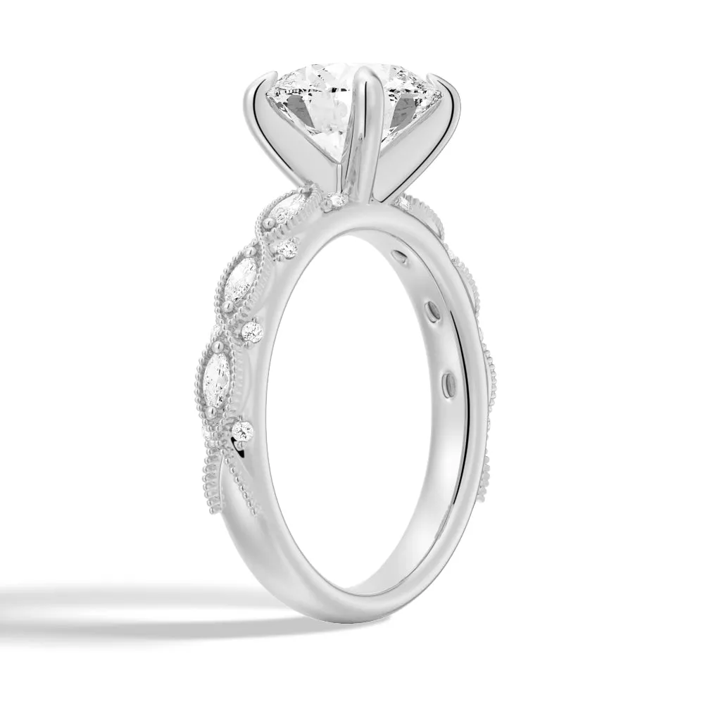 Vintage Infinity Milgrain Cushion Cut Moissanite Engagement Ring sold by MSBLUE Jewelry product image thumbnail 4