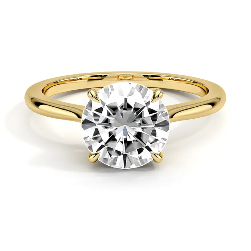 Four Prong Petite Solitaire Round Cut Engagement Ring sold by MSBLUE Jewelry