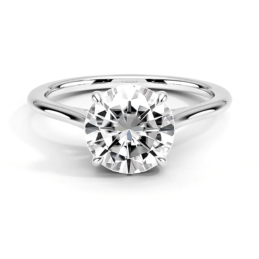 Four Prong Petite Solitaire Round Cut Engagement Ring sold by MSBLUE Jewelry product image thumbnail 2
